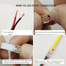 10PCS COB LED Wire Connector 2Pin 5 8 10mm Connection Solderless Mini Buckle Strip To Wire No Dark Area Connector
