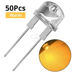 50Pcs 8mm Super Bright Diode Led Lamp Bead LED Power Bulb White Red Yellow Blue Green Emitting Light Decoration Atmosphere Neon