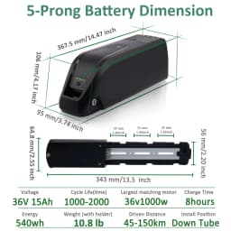 36V 10Ah/15Ah/20AH Hailong Ebike Battery with USB Lithium Li-ion 18650 Motor Bike Conversion Kit Electric Bike Bicycle