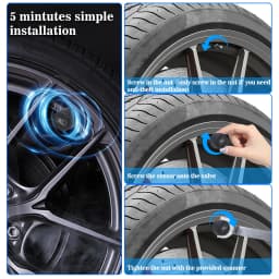 TPMS Solar Tire Pressure Sensor Car Tire Pressure Monitoring System with 4 Wheel Internal External Sensors TMPS