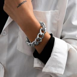 Retro Simple Hip Hop Thick Link Chain Bracelet Women's CCB Material Exaggerated Cool Twist Thicks Bracelets Glamour Girl Jewelry
