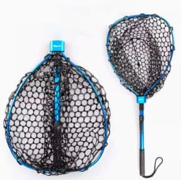 HISTAR Ultralight Portable Soft Rubber Mesh With Stainless Steel Handle Fly Fishing Tool Accessories Foldable Landing Net