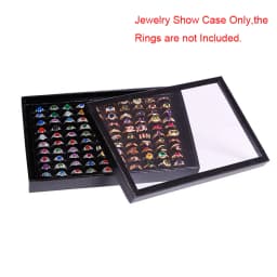 100 Slots Rings Display Stand Storage Box Ring Box Jewelry Organizer Holder Show Case Casket #228405