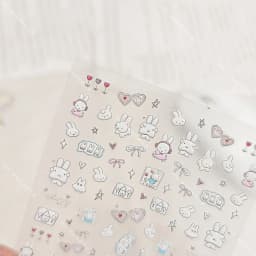 Kawaii Miffy Cartoon Cute Embossed 3D Nail Art Stickers Water Cup Cameras DIY Sticker Decorations Gift Toy for Girl S