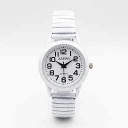 Simple Business Casual Couple's Watch with Elastic Strap and Arabic Numeral Dial, Quartz Watch for Men and Women