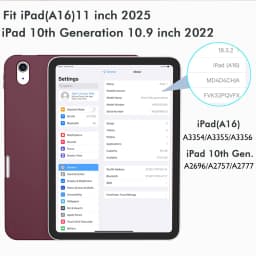 Case for iPad(A16) 11/10th Gen 11/10.9 Inch 2025/2022,Auto Sleep/wake Slim Tri-fold Stand Soft TPU Back Cover with Pencil Holder