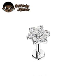 ASTM F136 Titanium Flower Piercing 16G 18G Internal Thread Labret Tragus Helix Conch Piercing Lip Nose Body Piercing Jewelry