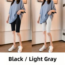 Women's Modal Short Pants Thin High Waist Elastic Slimming Black Base Layer Pants Can Be Worn outside Five-Quarter Length Summer