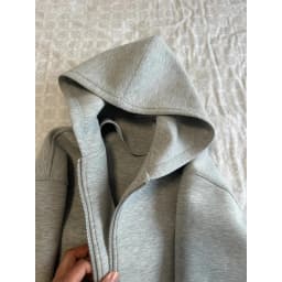 Women's Grey Hooded Coat Solid Long Sleeve Loose Zipper Jacket Sports Style Female Autumn Fashion Oversize Outerwears