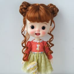 JD729 8-9inch 9-10inch Chinese Twin Buns Synthetic Mohair BJD Wigs 1/3 SD DOD Bltythes Doll Accessories