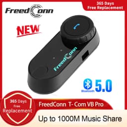 Freedconn Helmet Bluetooth Headset Group Motorcycle Intercom Headphones FM Music Share Intercomunicador up to 6 Riders T Com VB