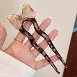 U-Shaped Hair Fork Fashion Tortoiseshell Acetate Bow Hairpin Geometric Design Headwear Hair Sticks Women Girls Hair Accessories