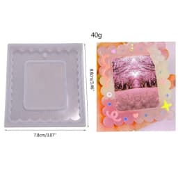Photo Frame Resin Art Shaker Mold Creative Card Pendant Clear Quicksand Silicone Mold DIY Crafts Casting Epoxy Mold for Keychain
