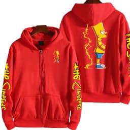 Cartoon Anime The Simpsons Men's Bart Simpson Zipper Hoodie Outdoor New Women's Sportswear Spring and Autumn Fashion Couple Coat