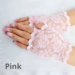 Sexy Lace Short Fingerless Gloves Summer Women's Thin Lace Half Finger Sunscreen Driving Gloves