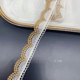 1Yard Gold Flower Lace Trim Ribbon Embroidered Webbing Sewing Craft French African Gift Wrapping 4CM Wide