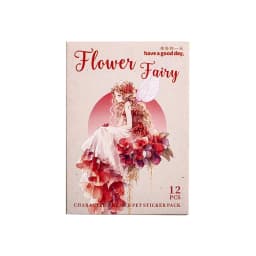 12Pcs/Pack Pink Flower Fairy Elf Sticker DIY Craft Scrapbooking Album Junk Journal Decorative Stickers