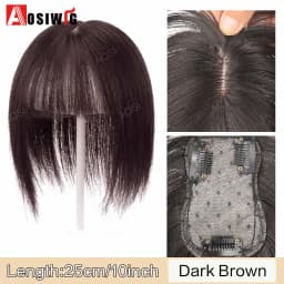 Long Straight Topper Hair Piece With Bangs Invisible Seamless Clip Overhead Toupee Invisible Replacement block Cover White Hair