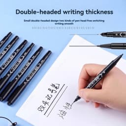 3/50/100Pcs/set Oil Double Tip Art Black Permanent Paint Marker Pen for Plastic Wood Stone Metal Glass Doodling Marking Graffiti