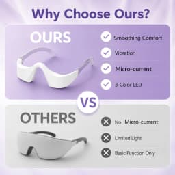Red Light Eye Massager for Eye Bags & Puffiness Hands-Free Eye Beauty Tool 3 Colors LED Eye Pods for Skin Firming & Smoothing