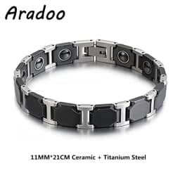 Ceramic Titanium Steel Hematite Magnetic Therapy Bracelet Strap Buckle Adjustable Bracelets With Regulator