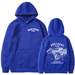 Team Brothers in Arms Skeleton Double Sided Print Hoodies Men Women Clothing Fashion Sweatshirt Oversized Long Sleeve Pullovers