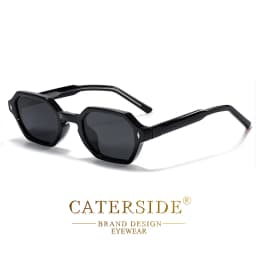 CATERDIDE Punk Polygonal Men Sunglasses Personalized Design Square Frame Sun Glasses for Women Parties Travel Holidays Glasses