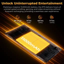 OUKITEL RT9 Rugged Tablet - 10.1" HD Display, 24(6+18)GB+256GB, IP68 IP69K Waterproof, 11000mAh Battery Android 14 Tablet PC