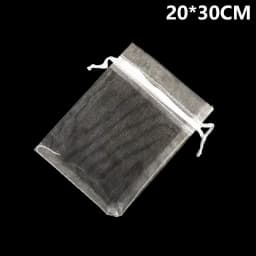 25/50Pcs White Drawstring Pocket Drawable Candy Pouches Organza Gauze Sachet Gift Bags Jewelry Packing Christmas Party Supply
