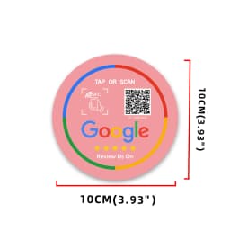 NFC Stand 215 Programmable QR Code TAP Google Review Acrylic Stickers Card NFC Station Table 13.56Mhz Waterproof NFC Review Card