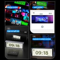 Smart Quantum Digital Clock With Night Light Bluetooth App Control Customizable Photo Frame for Home Office Gaming Room Decor
