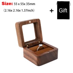 Free Engraving Name Wooden Rings Box Personalized Customization Wedding Anniversary Gift Magnetic Wood Ring Case Ring Bearer Box