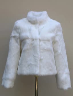 Women's Genuine Rabbit Fur Coat Stand Collar Luxury Winter Fur Outerwear
