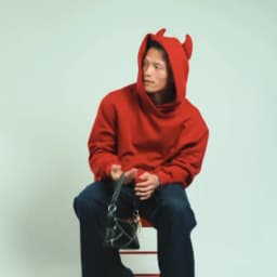 Autumn/Winter New Arrivals Solid Color Hooded Streetwear Pullover with Cute Horn Design