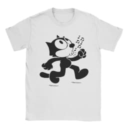 Felixes The Cat Walking T-Shirts for Men Women Fashion 100% Cotton Tees Crew Neck Short Sleeve T Shirt Gift Idea Tops