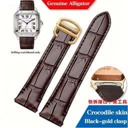 19mm 21mm Quick Release Leather Strap for Cartier Santos Classic Style WSSA0009 WSSA0010 WSSA0018 New SANTOS Watch Band Chain