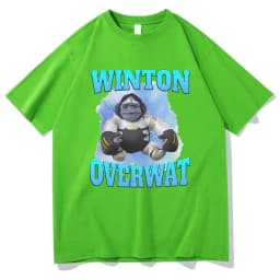 Winton Overwat Meme Funny Meme Tshirt Men's Summer Tees Men Women Fashion Oversized Streetwear Male Vintage Casual Loose T-shirt