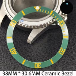 Sloping 38mm * 30.6mm Ceramic/Aluminum Bezel GMT and Diving Watch Insert Fits for 40mm Men's Watch Case Bezel Replacement Insert