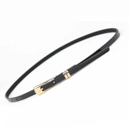 Classical Thin PU Leather Women Belts Gold Metal Buckle Waist Belt Luxury Black White Belt Waistband Dress Coat Jeans Straps