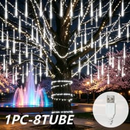 8 Modes USB Popsicle LED String Lights Waterproof Flexible Curtain Garland Lamp For Home Wedding Christmas Party Garden Decor