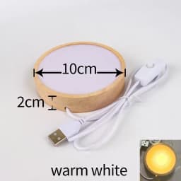6/8/10CM LED Night Light with Wood Base DIY Resin Wine Bottle Decor Table Lamp Glass 3D Decorative Ball Acrylic Decoration