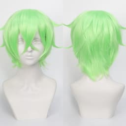 35cm Short Black Spiky Cosplay Wig Pre-Teased Crown Heat Resistant Synthetic Wig Layered Flipped-out Universal Anime Wig
