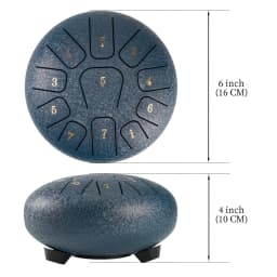 Miwayer 6" Rain Drum Pro Kit | 11-Note Steel Tongue Drum Sound Healing Instrument | Yoga/Medical/Outdoor/Anxiety Relief Tool