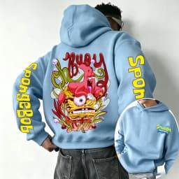 SpongeBob SquarePants and Patrick Star Cartoon Anime 2026 Spring and Autumn Men's and Women's Fashion Sports Hoodies