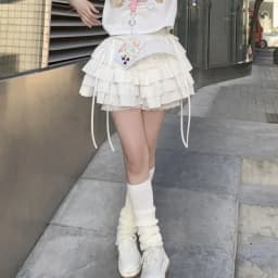 Summer White Mini Skirts Women Lace Patchwork Sweet A-line Slim High Street Bow Korean Fashion Y2k Skirt Harajuku Streetwear Ins