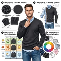 Men's V-Neck Sweater Winter Knitted Pullover Casual Warm Lightweight Y2K Knitwear Jumper Luxury T-shirts for Men Business Tshirt