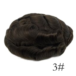 Thinnest 0.03mm Base PU Knot Men's Wig Transparent PU Men Toupee Men's Hair Pieces Unit Hair Replacement System Size 8x10 Inch