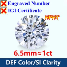 COSFIX 0.3-5ct Round Lab Grown Diamond HPHT IGI Certificate 3EX D/F Color VVS1 Clarity Diamond Gems