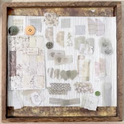 Journal GO 50pcs Dual Material Cloth Fabric Textured Stickers for Photo Frame Collage Junk Journal Scrapbooking diy Material