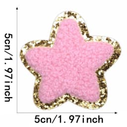 10pcs Set Chenille Self-Adhesive Patches Shiny Glitter Base Lightning Star Rainbow Patch for Bags Hats Jackets Clothing